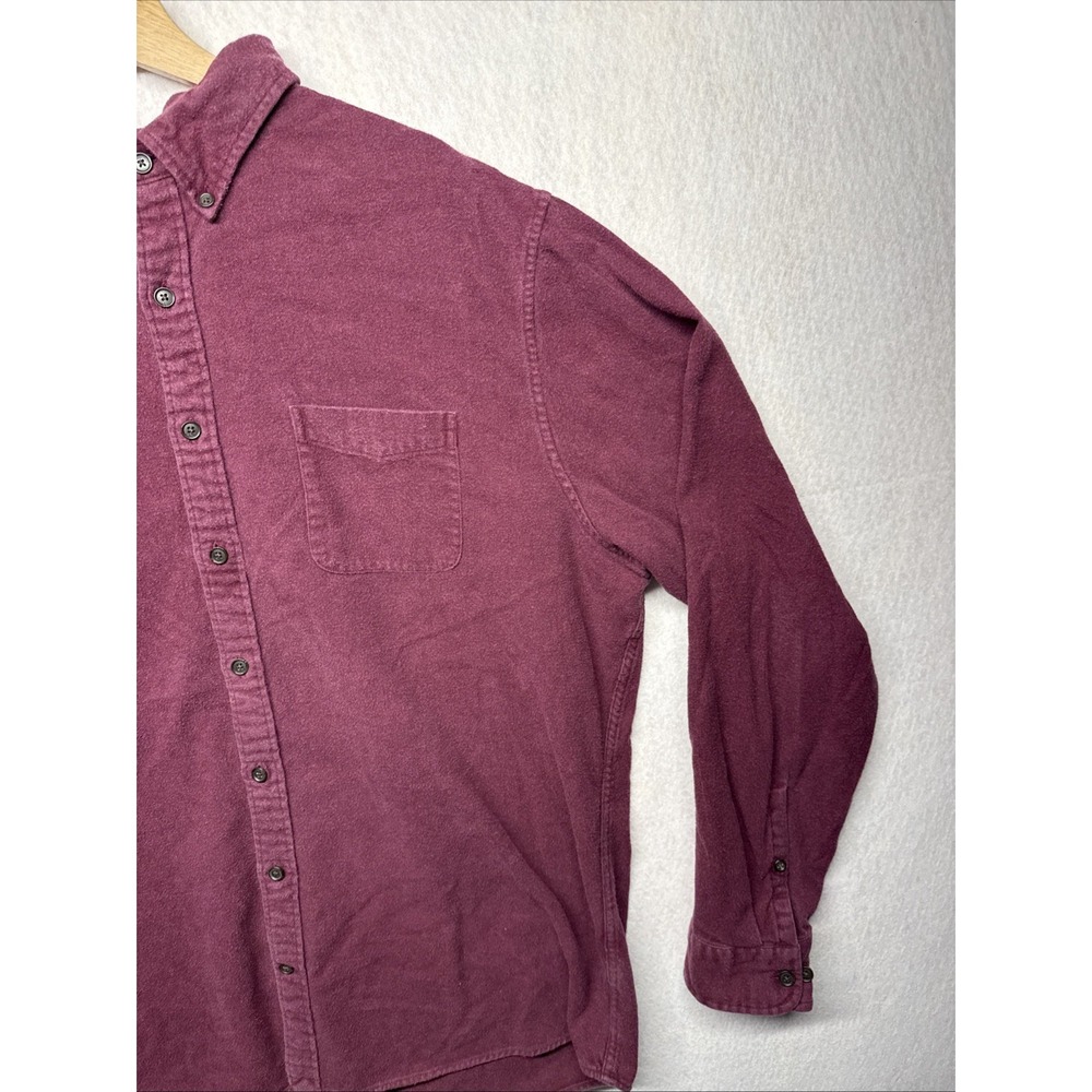 Lands End Chamois Shirt Men XXL Maroon Flannel Casual Outdoor Campcore Cabincore - Picture 3 of 16